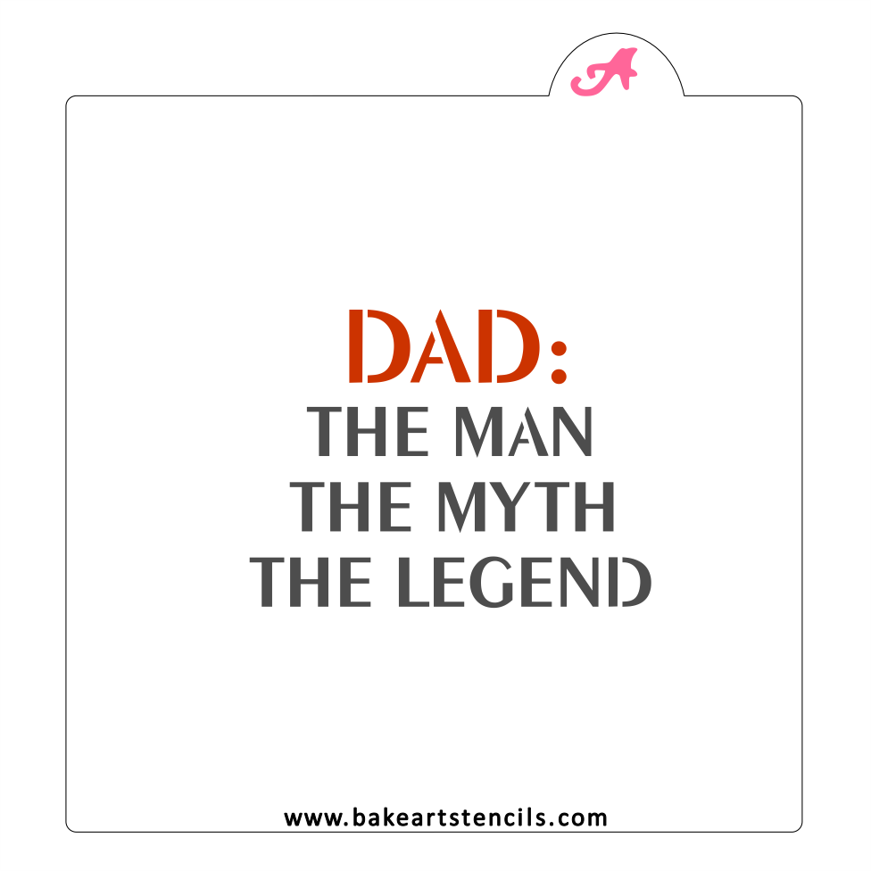 Man Myth Legend Cookie Stencil bakeartstencil