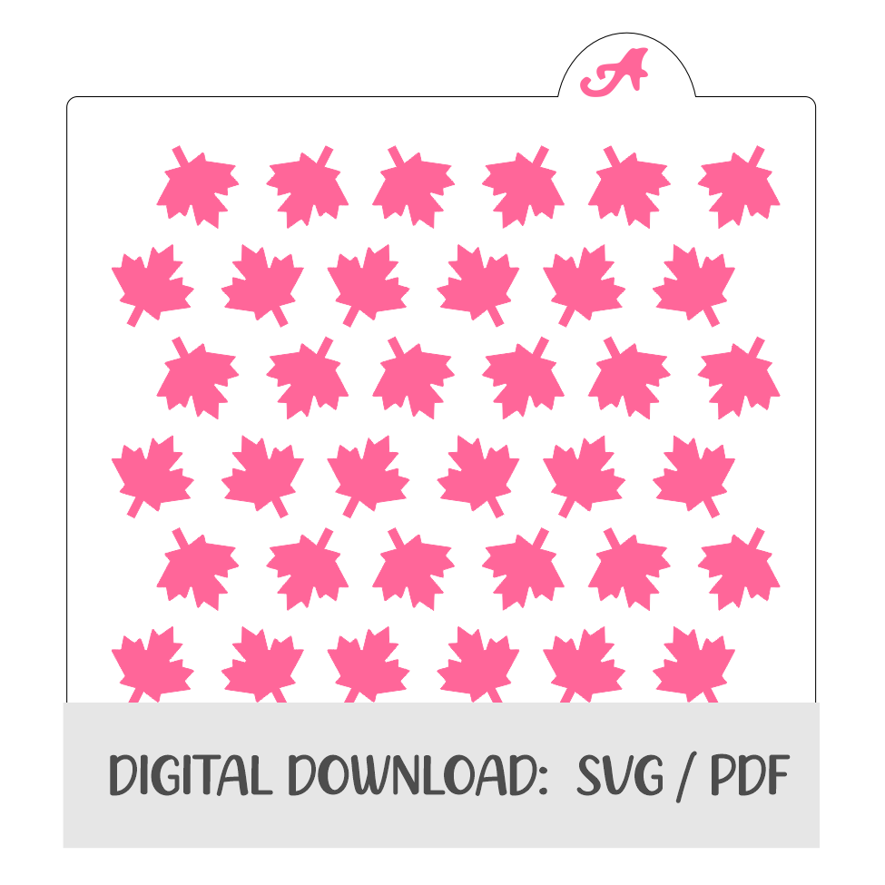 Maple Leaves Pattern Digital Download bakeartstencils