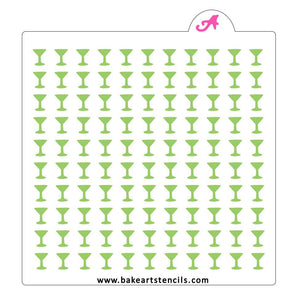 Martini Glass Sprinkles Stencil bakeartstencil