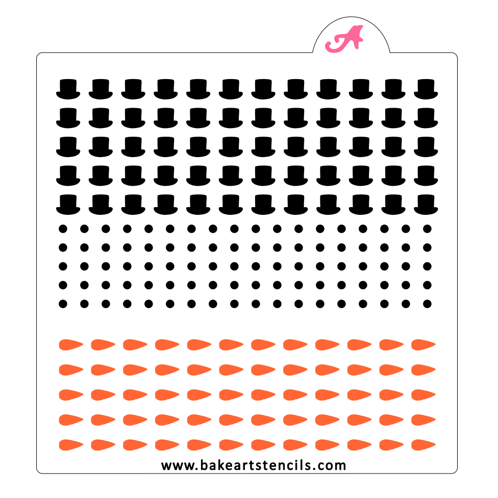 Melting Snowman Sprinkles Stencil bakeartstencil