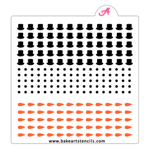 Melting Snowman Sprinkles Stencil bakeartstencil