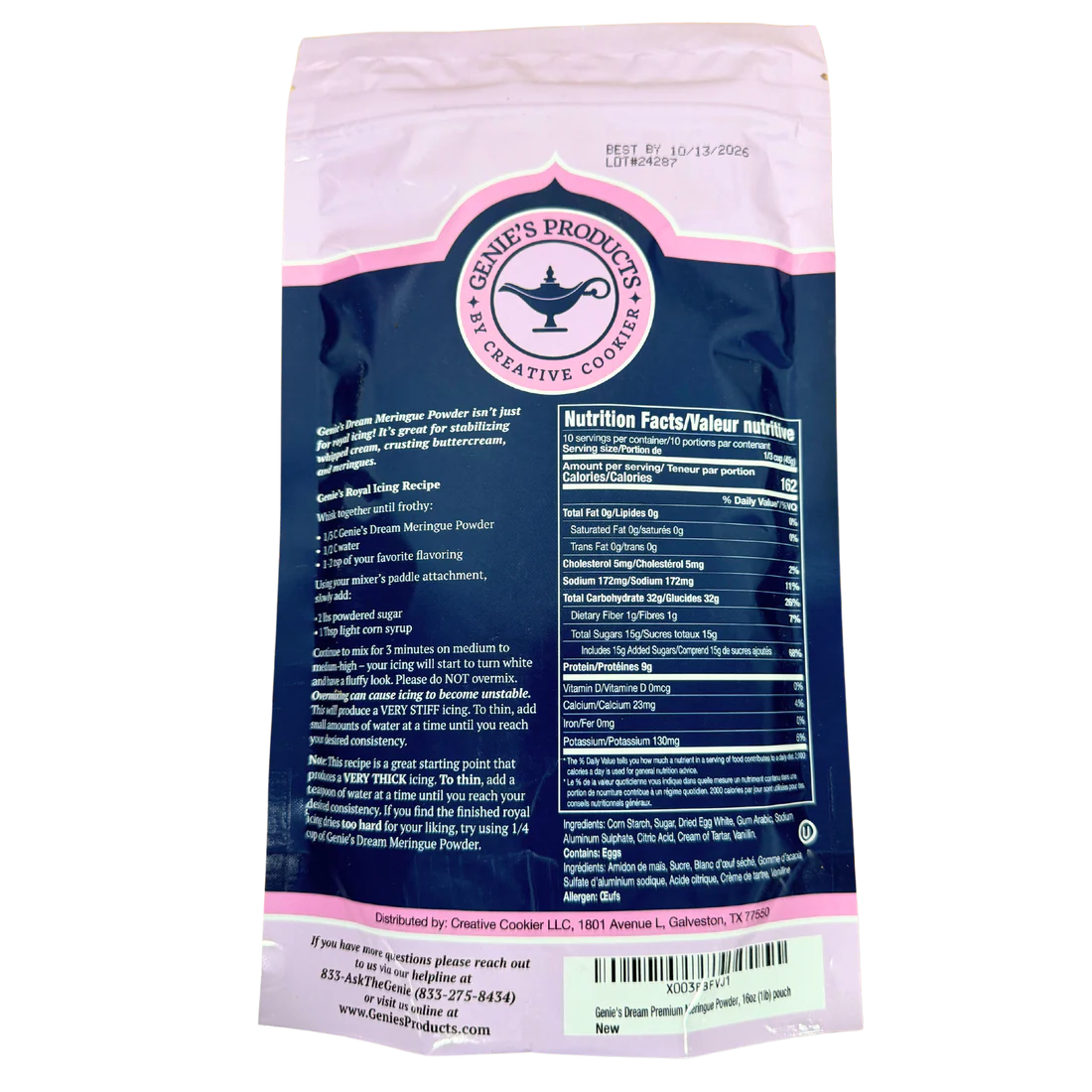 Genie's Dream Meringue Powder - 1 Pound bakeartstencil