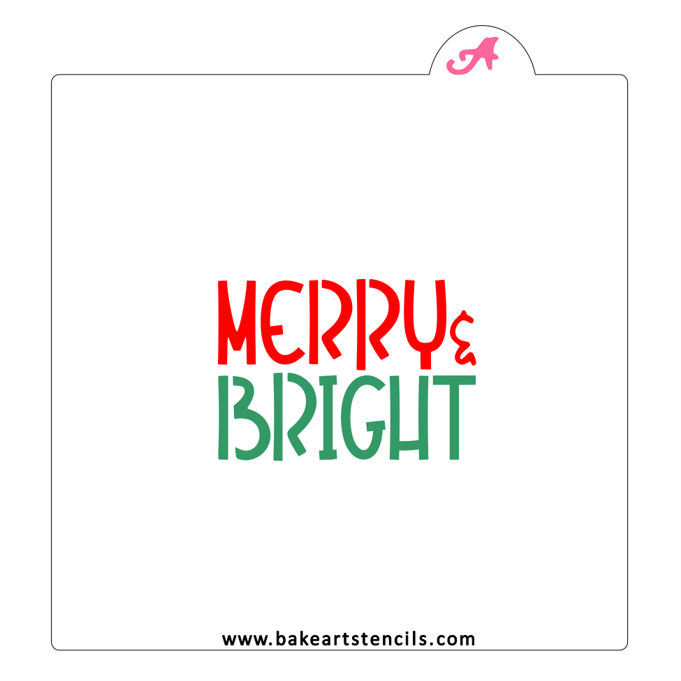Merry & Bright Cookie Stencil bakeartstencil