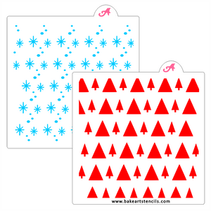 Modern Winter Pattern Stencil Set bakeartstencils