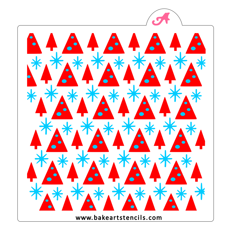 Modern Winter Pattern Stencil Set bakeartstencils