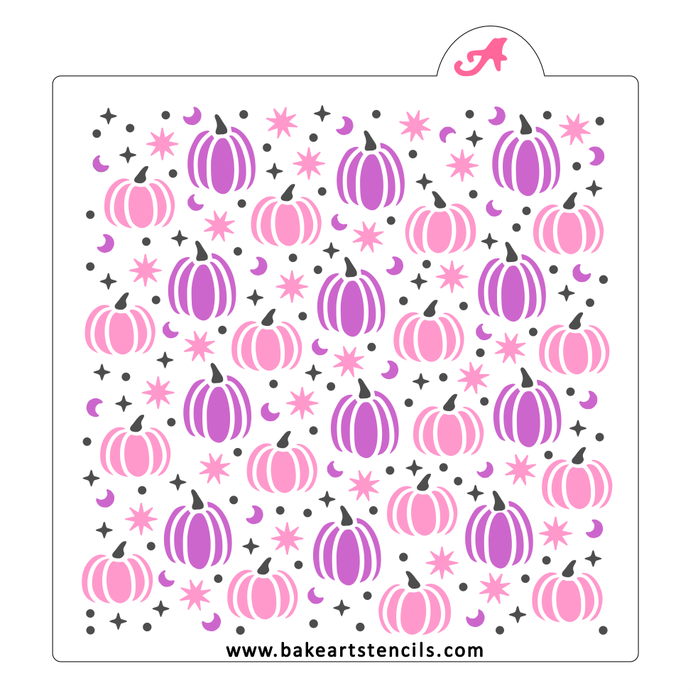 Mystic Pumpkins Cookie Stencil bakeartstencil