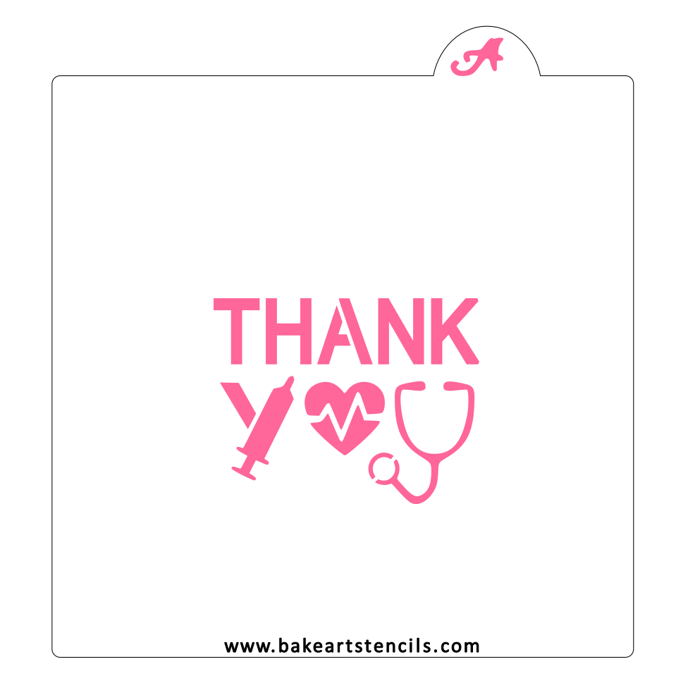 Nurse Thanks Cookie Stencil bakeartstencil