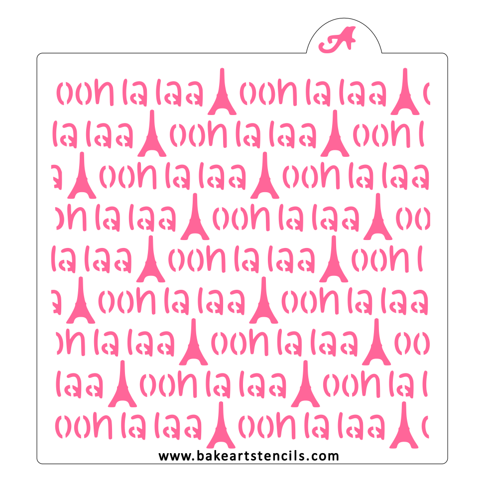 Ooh La Laa Repeat Stencil bakeartstencil