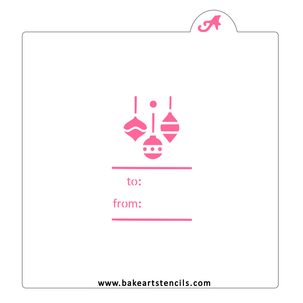 Ornaments Gift Tag Stencil bakeartstencil