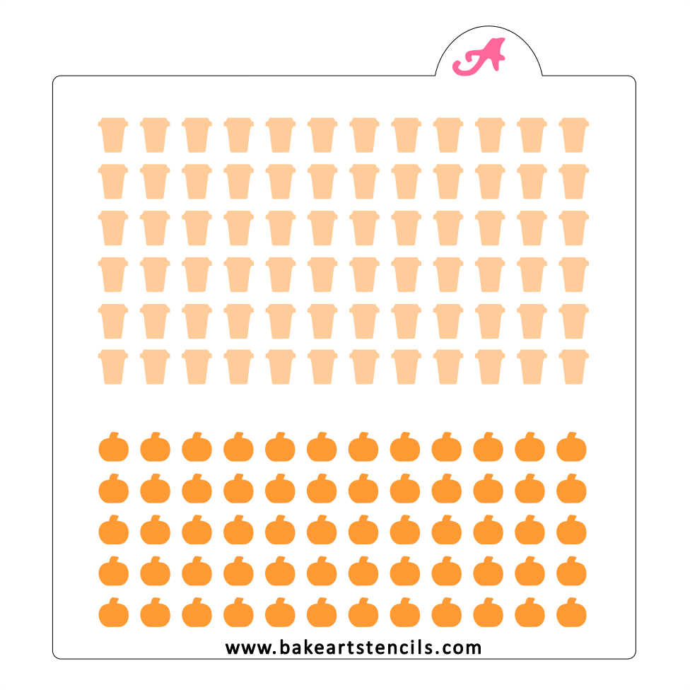 Pumpkin Spice Latte Sprinkles Stencil bakeartstencil