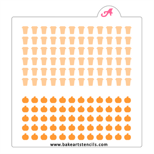Pumpkin Spice Latte Sprinkles Stencil bakeartstencil