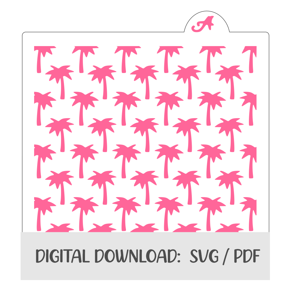 Palm Tree Pattern Digital Download bakeartstencils