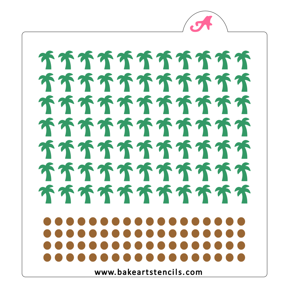 Palm Tree and Coconut Sprinkles Stencil bakeartstencil