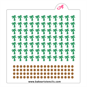 Palm Tree and Coconut Sprinkles Stencil bakeartstencil