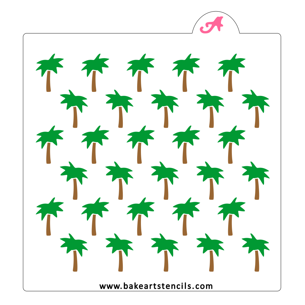 Palm Tree Pattern Stencil bakeartstencil