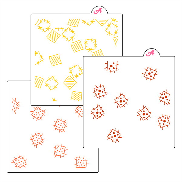 Patchwork Pattern Cookie Stencil - bakeartstencils