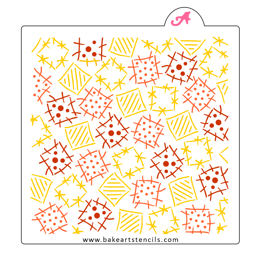 Patchwork Pattern Cookie Stencil - bakeartstencils