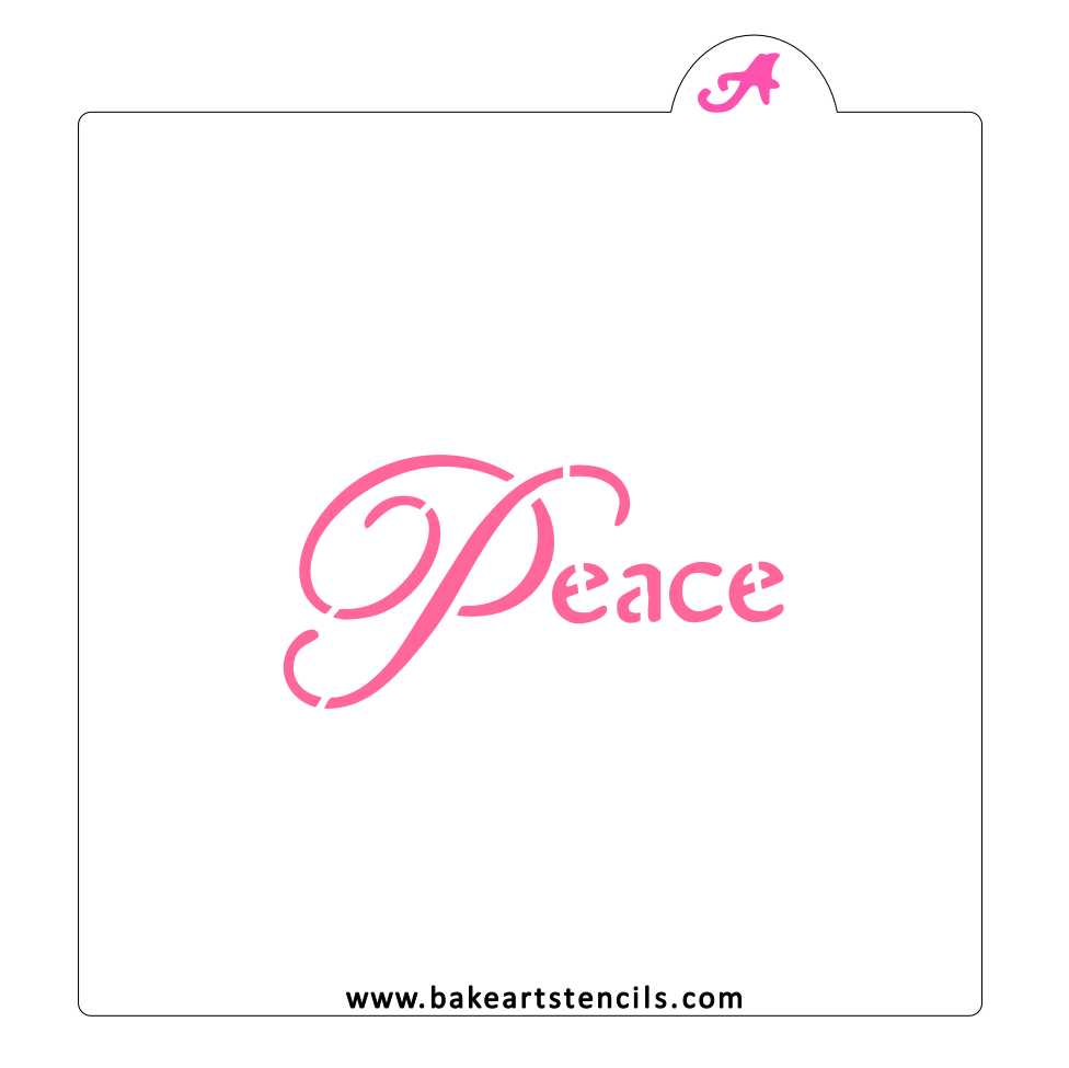 Peace Cookie Stencil with matching Cookie Cutter, a two piece set.