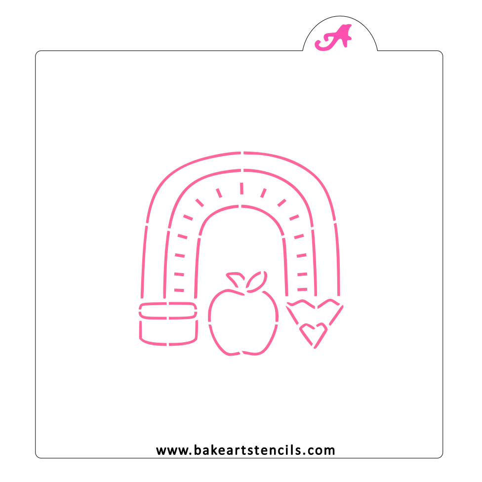 Pencil Rainbow PYO Stencil bakeartstencil