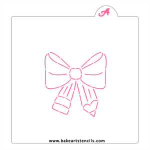 Pencil Bow PYO Cookie Stencil: School Baking bakeartstencil