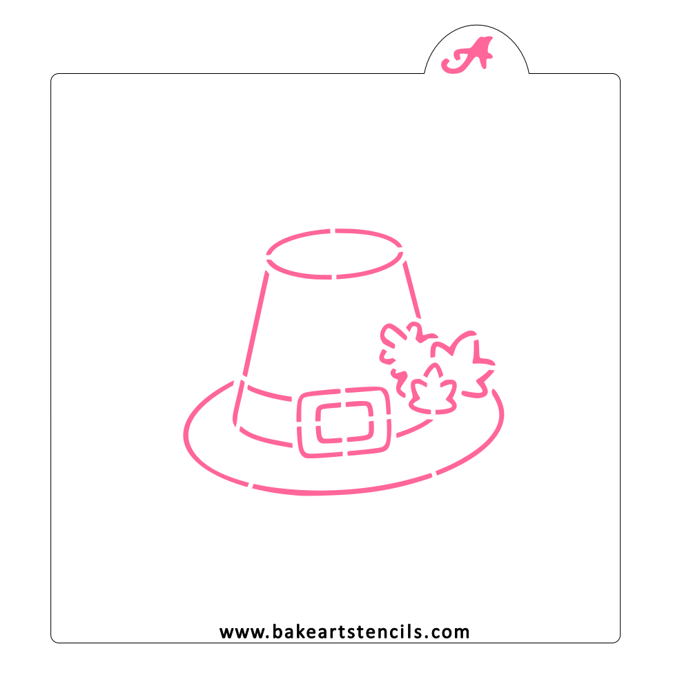 Pilgrim Hat PYO Stencil, a stencil for kids to decorate Thanksgiving Cookies.
