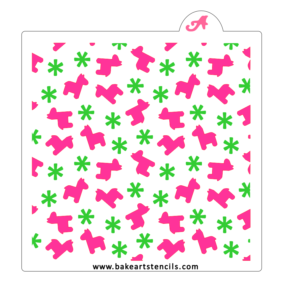 Pinata Pattern Cookie Stencil bakeartstencil