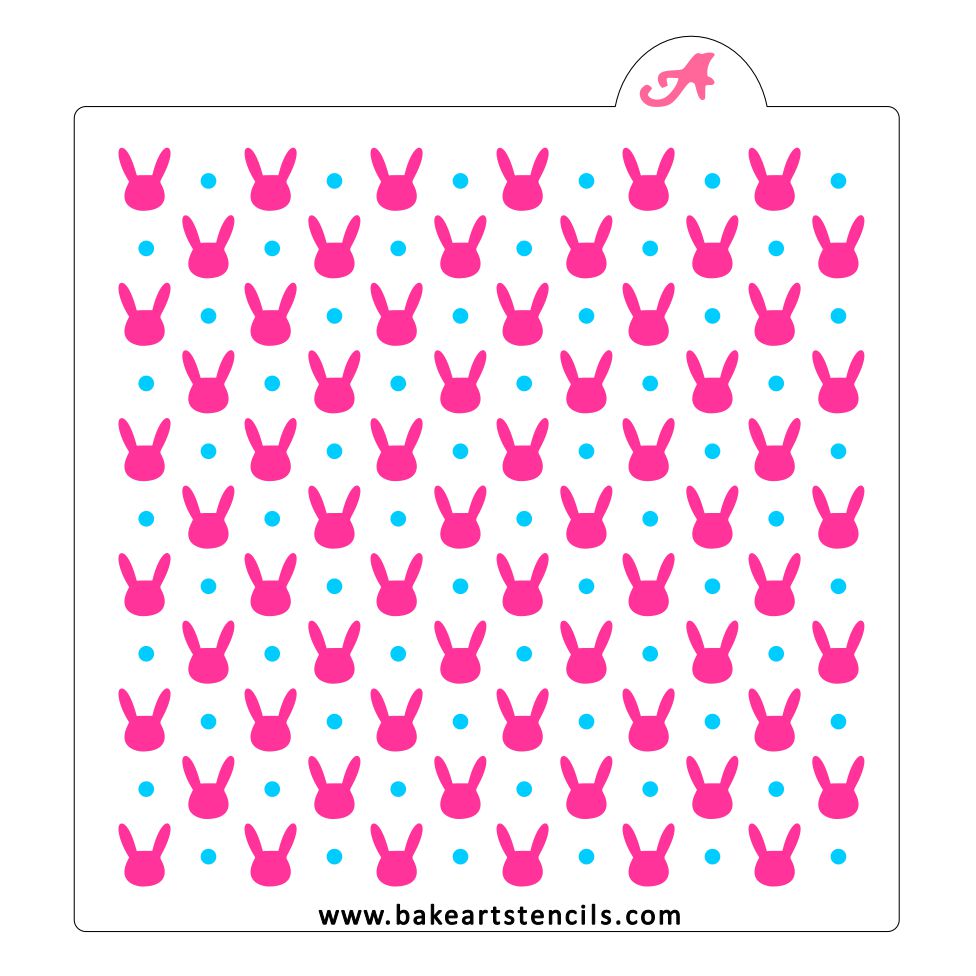 Plaid Rabbit Cookie Stencil bakeartstencil