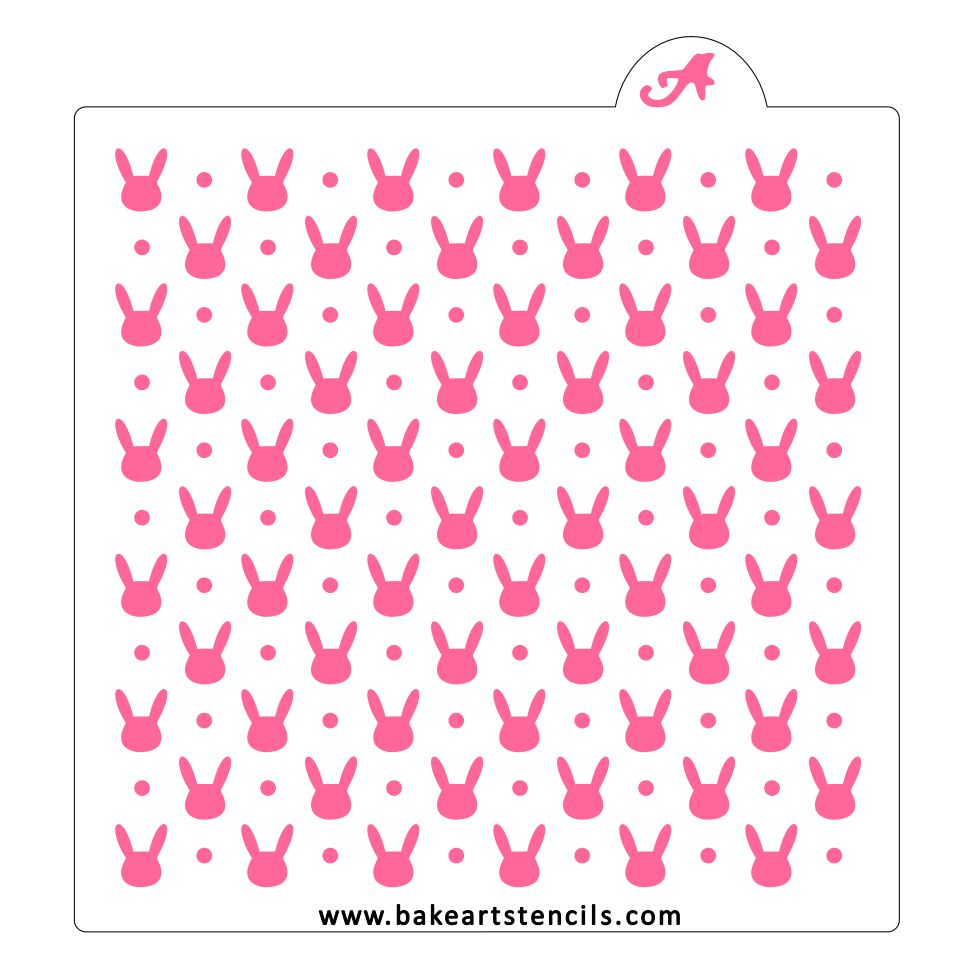 Plaid Rabbit Cookie Stencil bakeartstencil