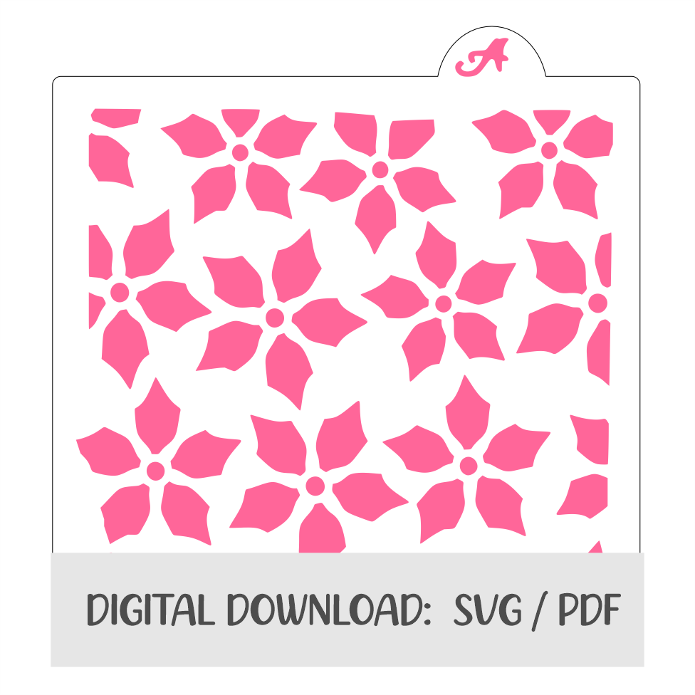 Poinsettia Pattern Digital Download bakeartstencils