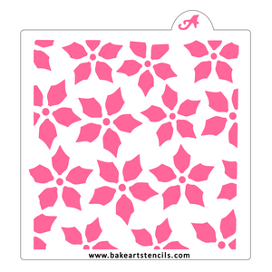 Poinsettia Flowers Cookie Stencil bakeartstencil