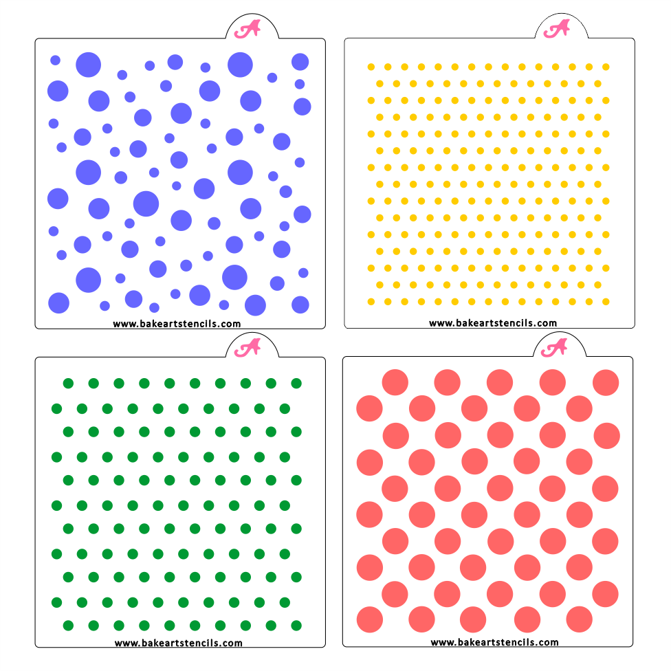 Polka Dots Cookie Stencil Bundle bakeartstencil