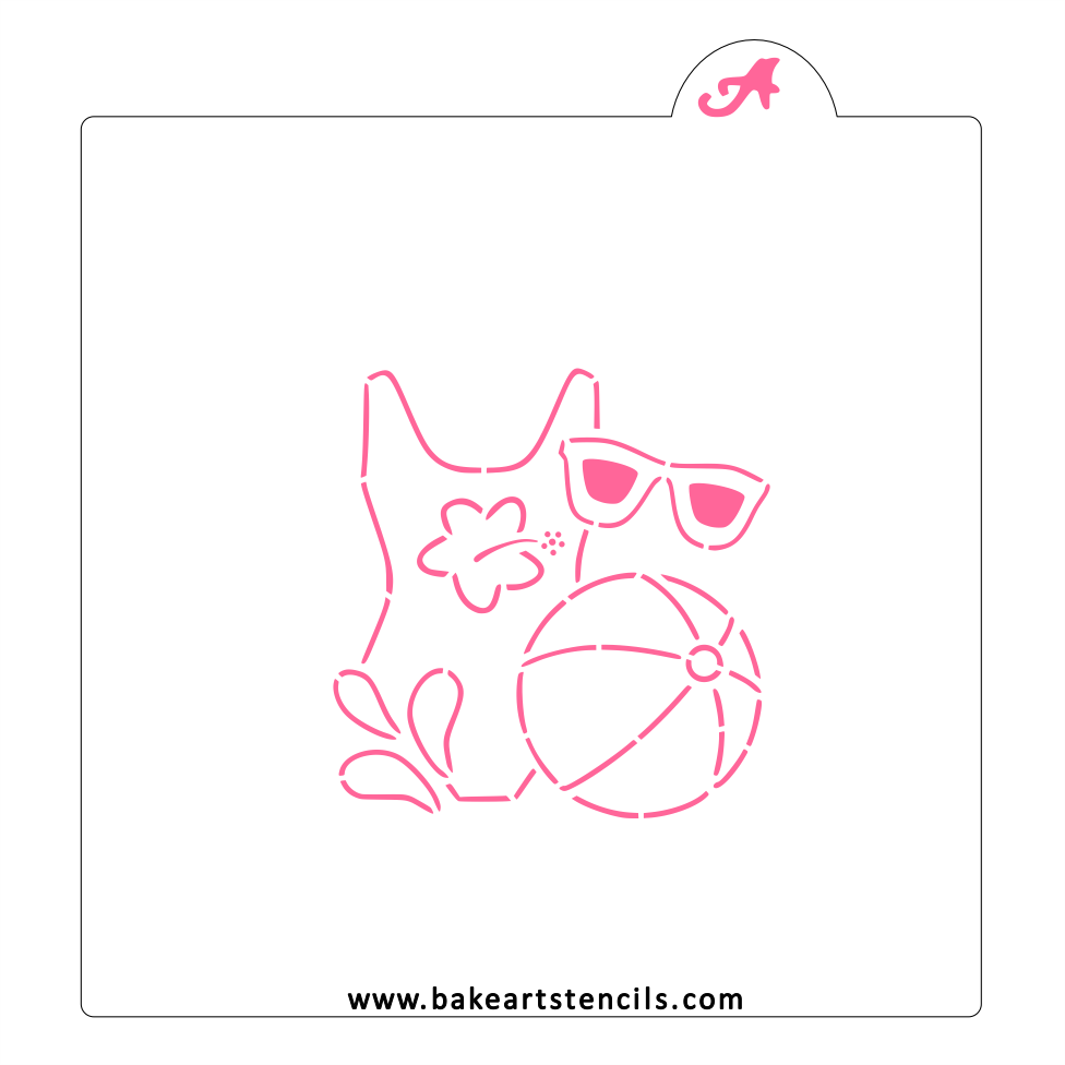 Pool Party PYO Cookie Stencil bakeartstencil