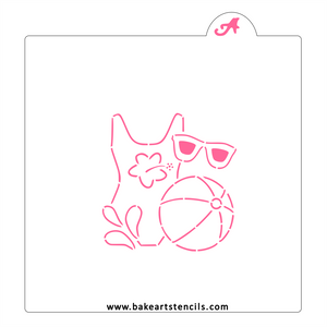 Pool Party PYO Cookie Stencil bakeartstencil