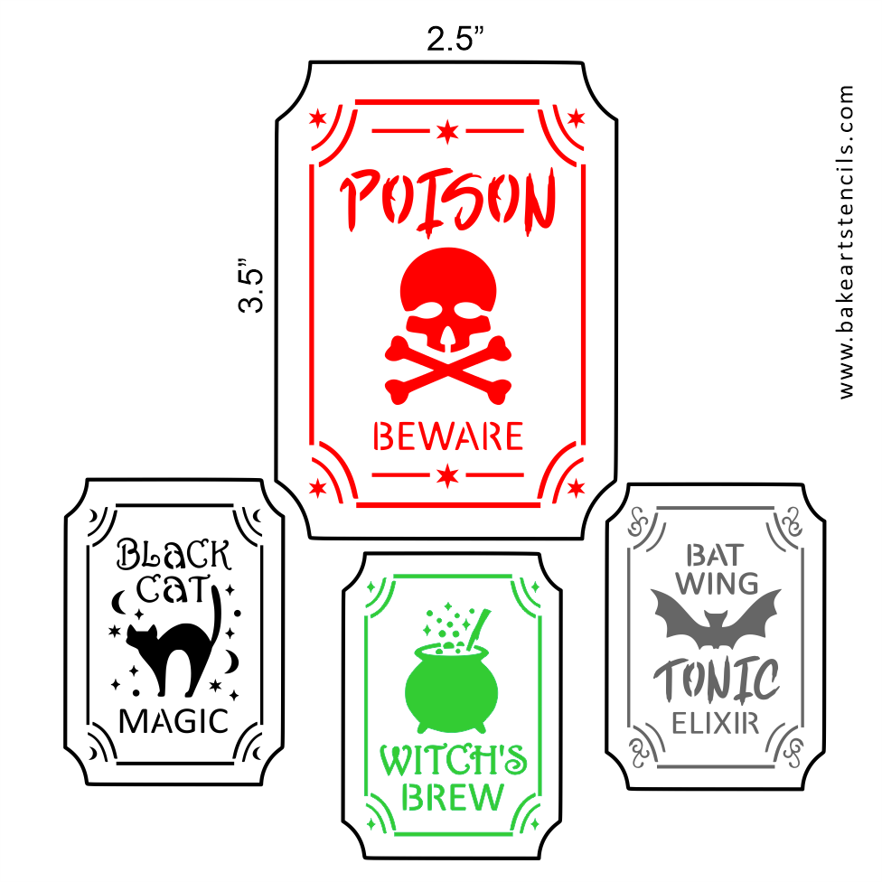 Potion Label Cutter/Stencil bakeartstencil