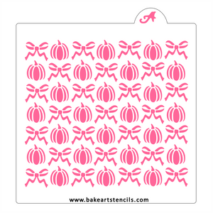 Preppy Pumpkins Cookie Stencil: Fall Coquette Bows bakeartstencil