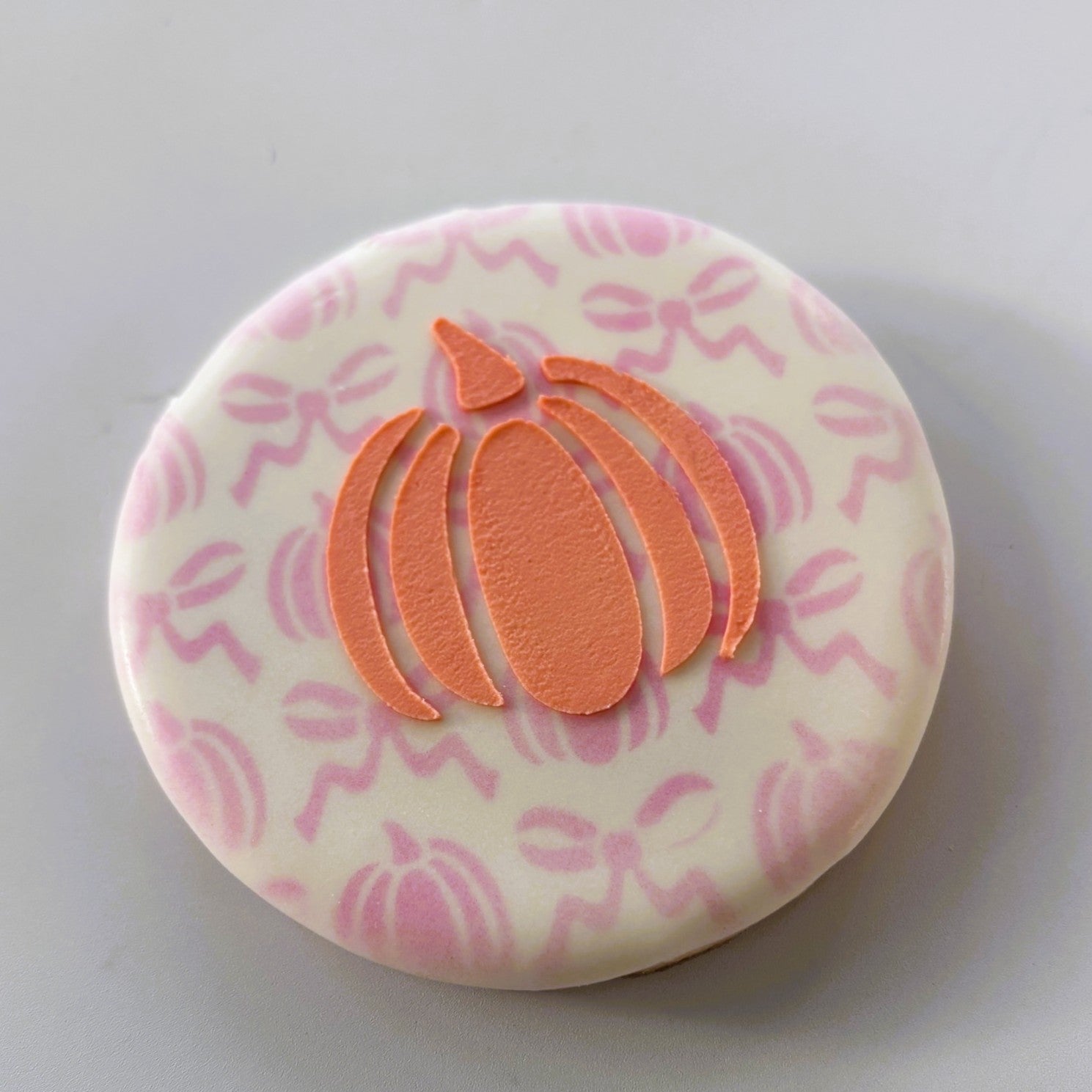 Preppy Pumpkins Cookie Stencil: Fall Coquette Bows bakeartstencil