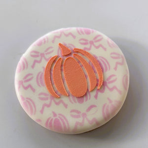 Bow Pumpkin Cookie Stencil: Preppy Fall Coquette bakeartstencil