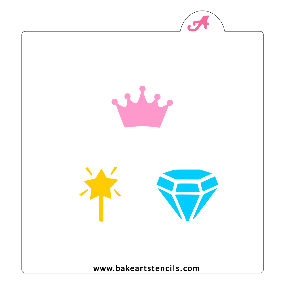Princess Minis Stencil bakeartstencil