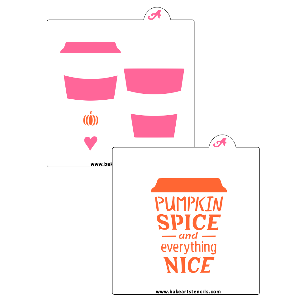 Pumpkin Love Coffee Cookie Stencils with Cutter bakeartstencil