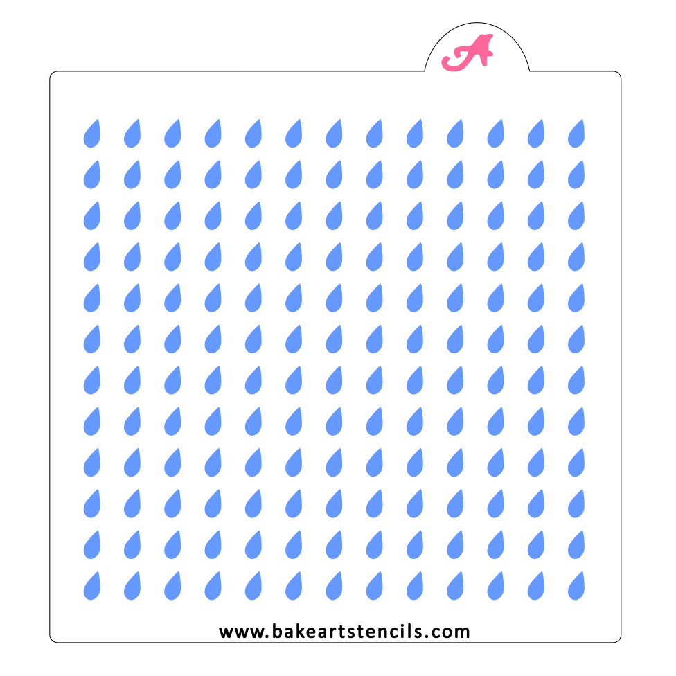 Raindrop Sprinkles Stencil bakeartstencil