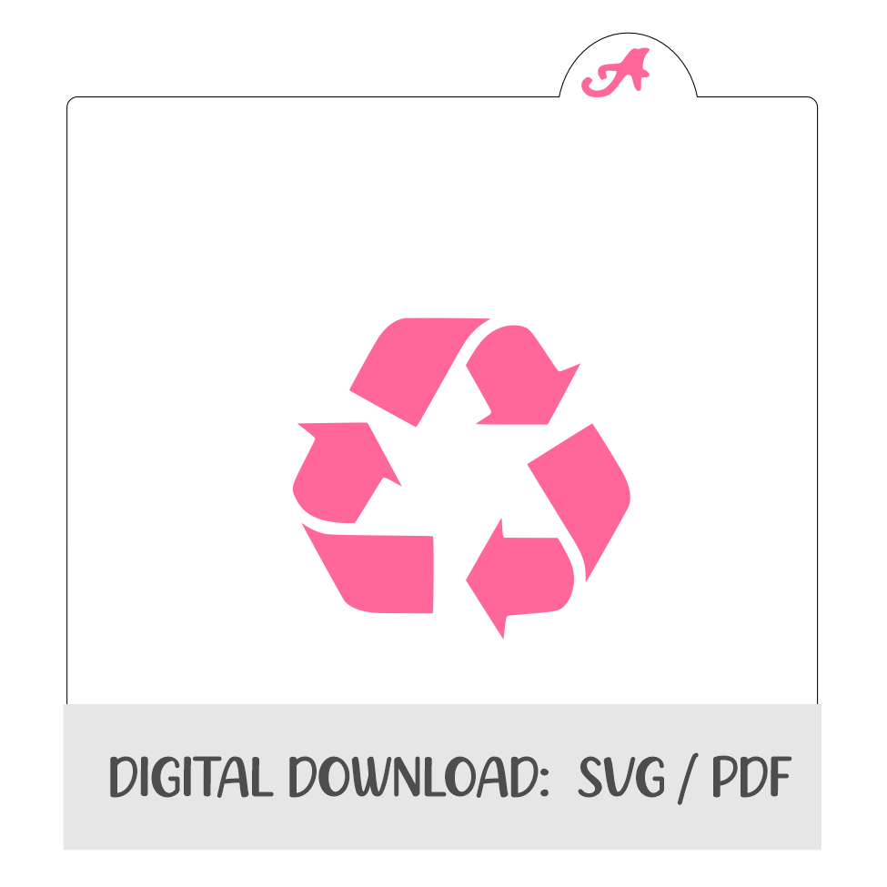 Recycle Symbol Digital Download bakeartstencils
