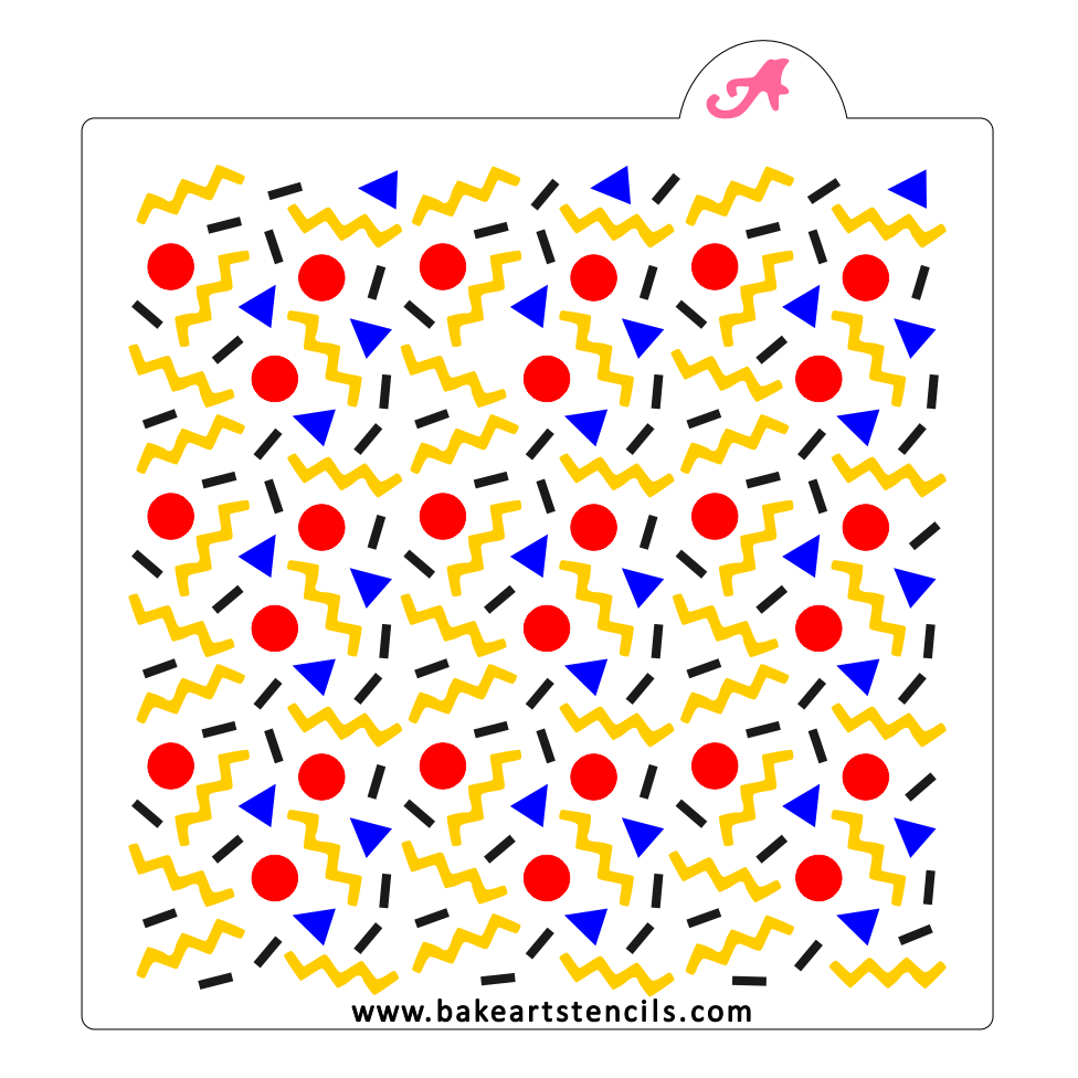 80's Retro Pattern Stencil bakeartstencil