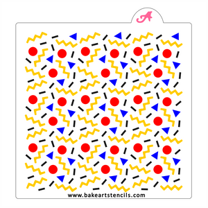 Retro Pattern Cookie Stencil bakeartstencil