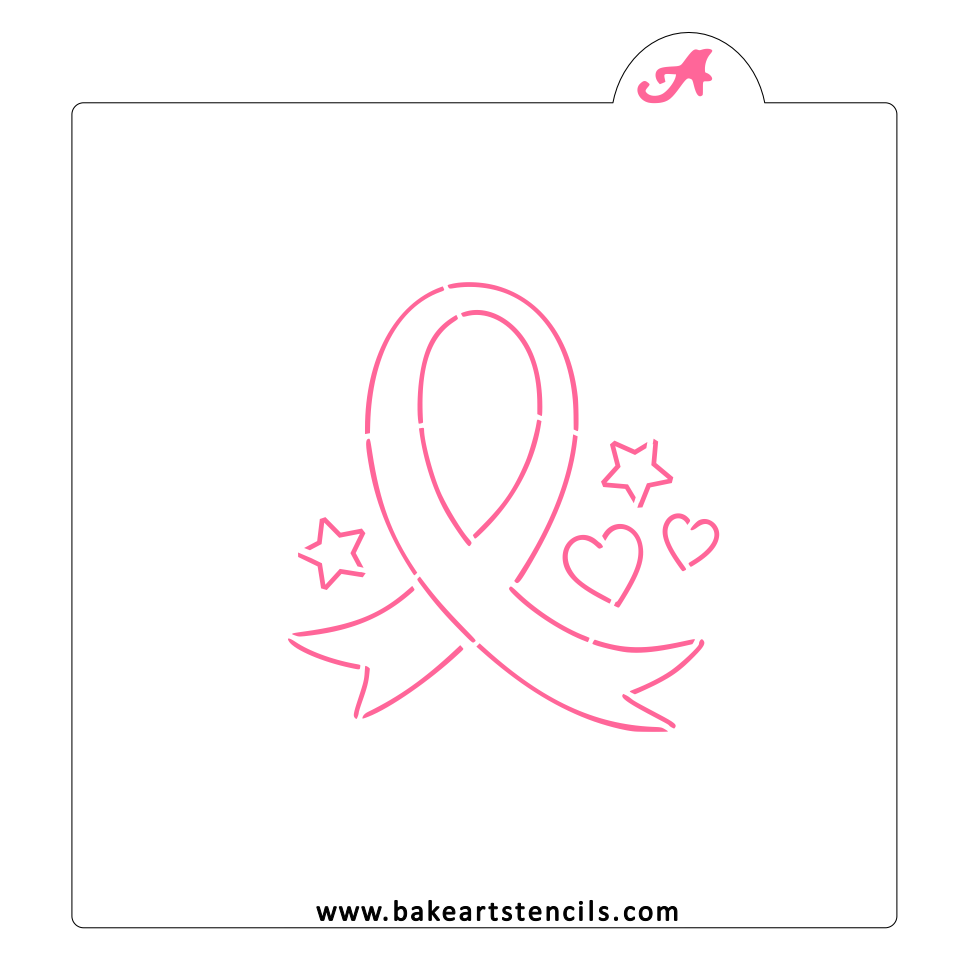 Ribbon Love PYO Stencil bakeartstencil