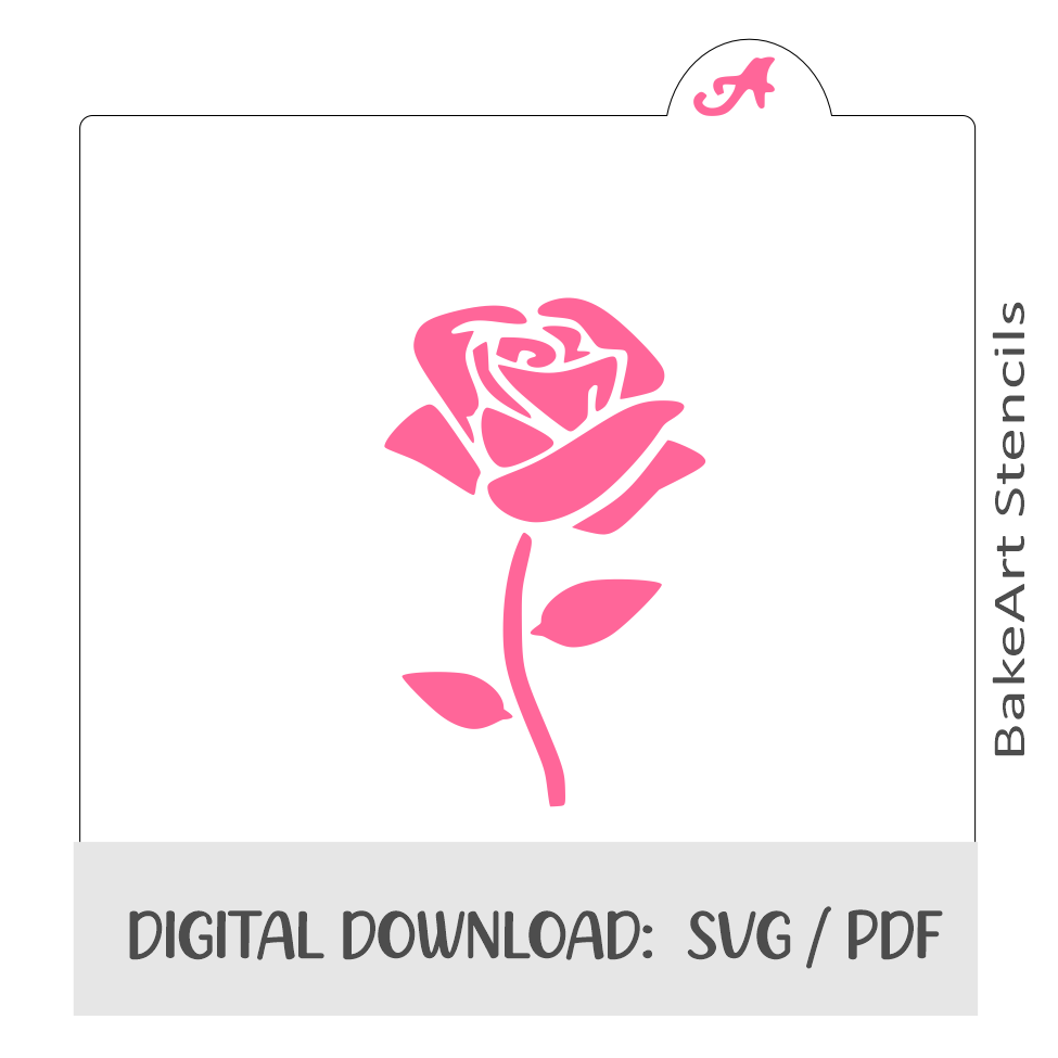Rose on Stem Digital Download bakeartstencils