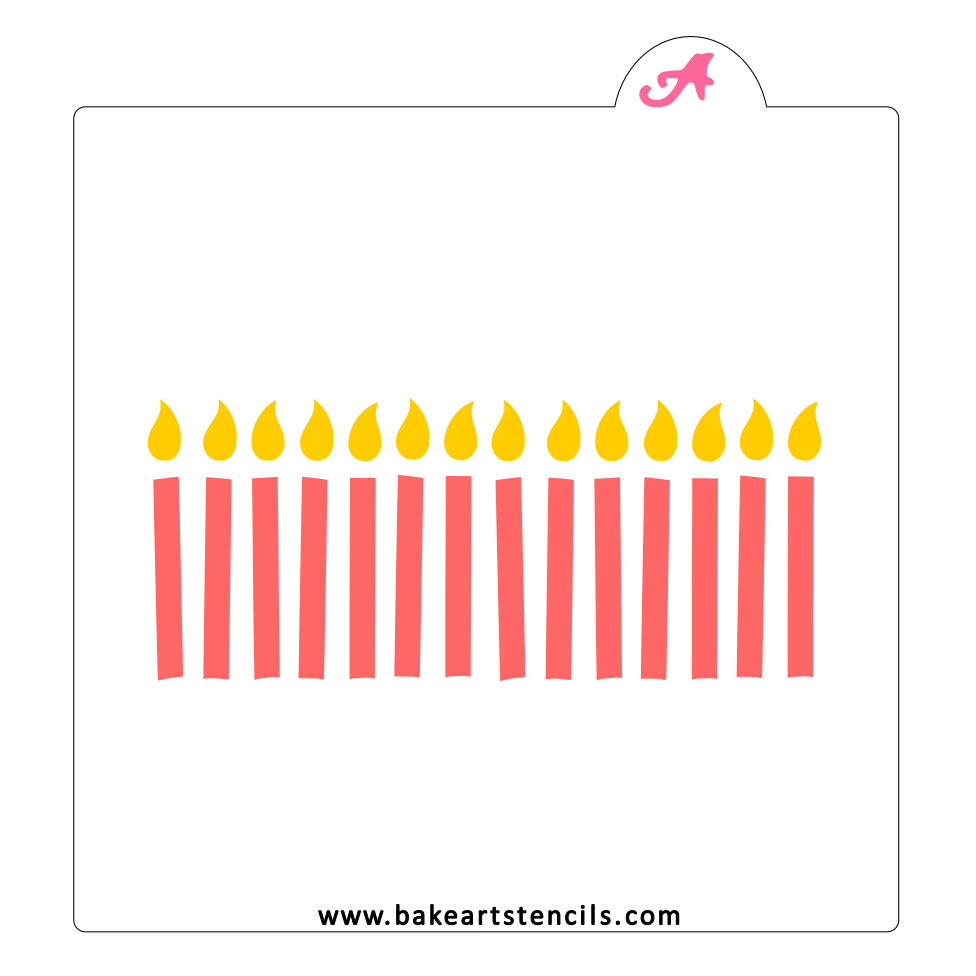 Blow Out the Candles Cookie Stencil bakeartstencil
