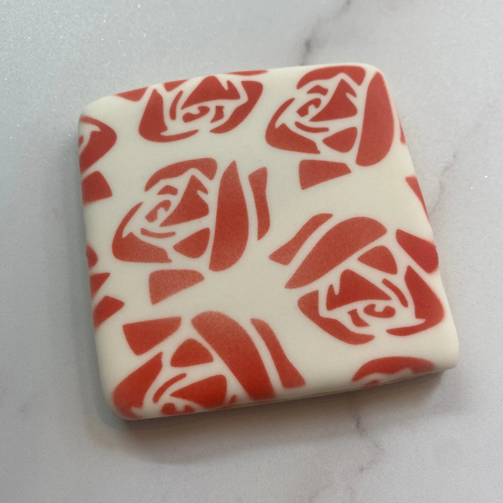 Ruffled Rose Pattern Stencil bakeartstencils