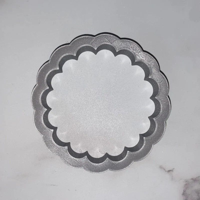 Scalloped Circle Cookie Cutter, use for making pretty sugar cookie shapes, 3-D printed