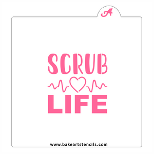 Scrub Life Cookie Stencil bakeartstencil