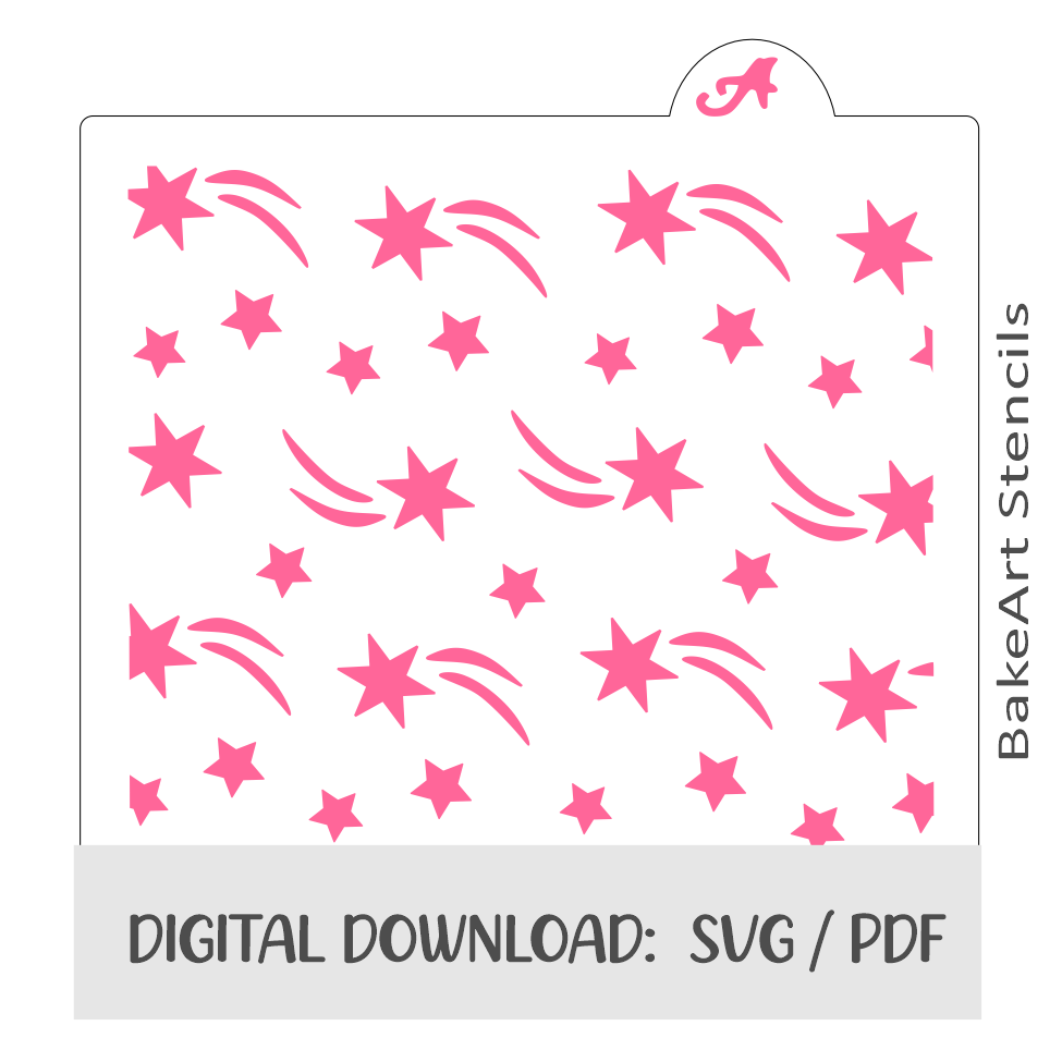 Shooting Stars Digital Download bakeartstencils